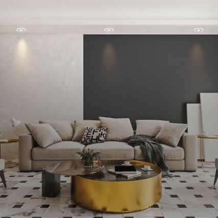 Briloner 7039034 - Conjunto de 3 luminárias de embutir para casa de banho 3xLED/5W/230V IP44 cromado mate