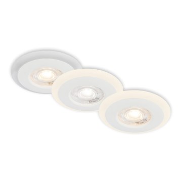 Briloner 7039036 - Conjunto 3x candeeiros de encastrar para casa de banho, LED 5W, 230V, IP44, branco
