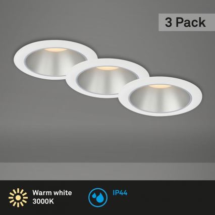 Briloner 7041-036 - CONJUNTO 3x Focos de encastrar LED para casa de banho  LED/4,9W/230V IP44 branco