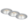 Briloner 7042-034 - CONJUNTO 3x Focos de encastrar para casa de banho 1xGU10/9W/230V IP23 prateado