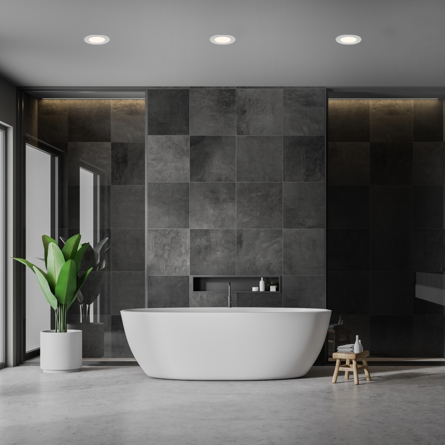 Briloner 7049014 - Luminária LED embutida dimerizável para casa de banho LED/6W/230V 3000K IP44 acabamento cromado mate