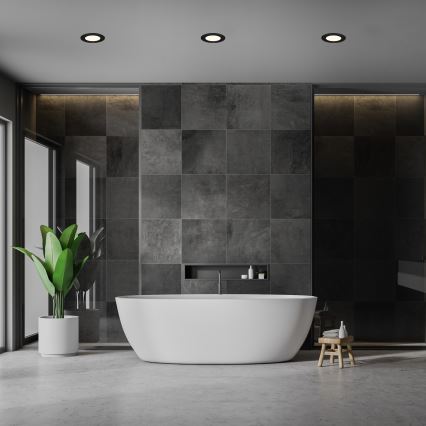 Briloner 7049015 - Luminária de embutir LED dimerizável para banheiro LED/6W/230V 3000K IP44 preta