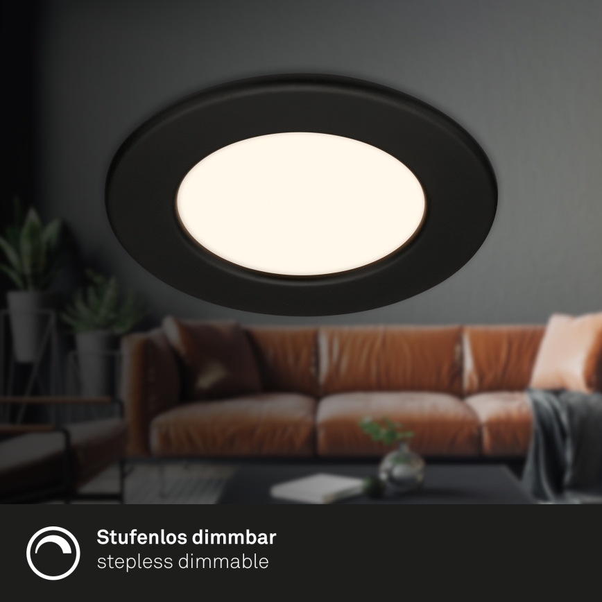 Briloner 7049015 - Luminária de embutir LED dimerizável para banheiro LED/6W/230V 3000K IP44 preta