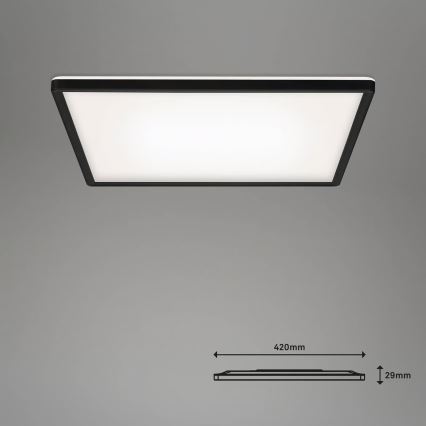 Briloner 7060-015 - Painel de sobrepor LED dimerizável SLIM LED/22W/230V 2700-6500K 42x42 cm preto Wi-Fi Tuya + comando remoto