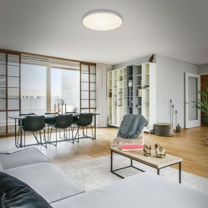 Briloner 7068-014 - Iluminação de teto LED FLAME LED/24,5W/230V 3000K diâmetro 38 cm prateado