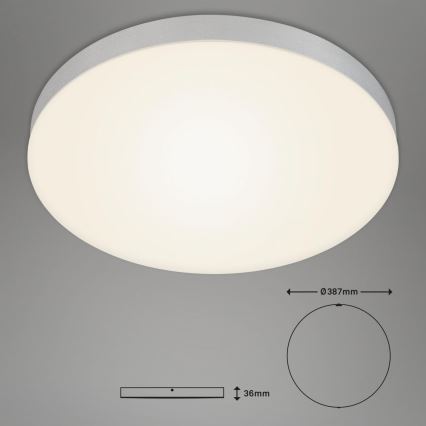 Briloner 7068-014 - Iluminação de teto LED FLAME LED/24,5W/230V 3000K diâmetro 38 cm prateado