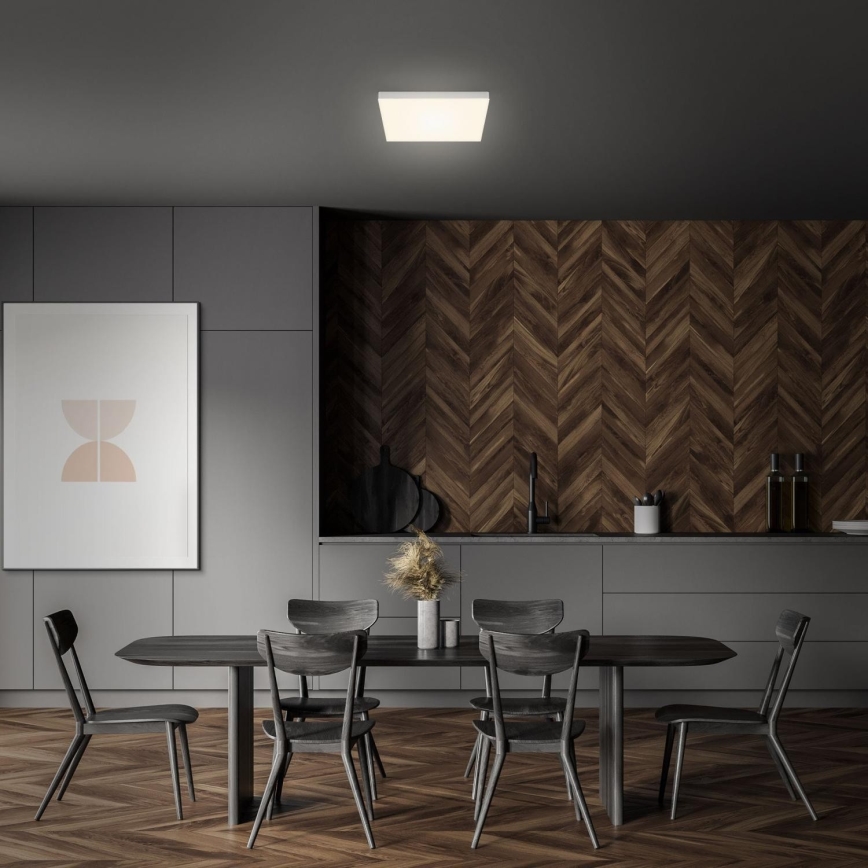 Briloner 7071-014 - Iluminação de teto LED FLAME LED/21W/230V 3000K 28,7x28,7 cm prateado