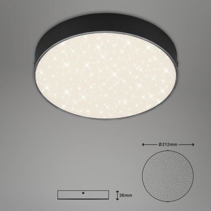 Briloner 7073-415 - Iluminação de teto LED STAR SKY LED/16W/230V 4000K diâmetro 21 cm preto