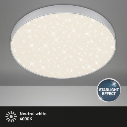 Briloner 7075-414 - Iluminação de teto LED STAR SKY LED/24,5W/230V 4000K diâmetro 38 cm prateado