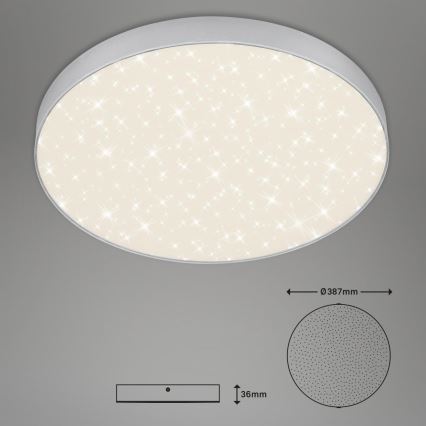 Briloner 7075-414 - Iluminação de teto LED STAR SKY LED/24,5W/230V 4000K diâmetro 38 cm prateado