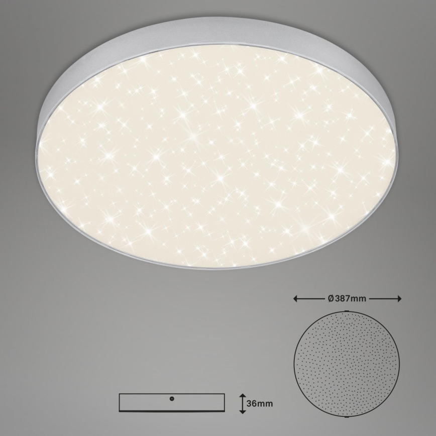 Briloner 7075-414 - Iluminação de teto LED STAR SKY LED/24,5W/230V 4000K diâmetro 38 cm prateado