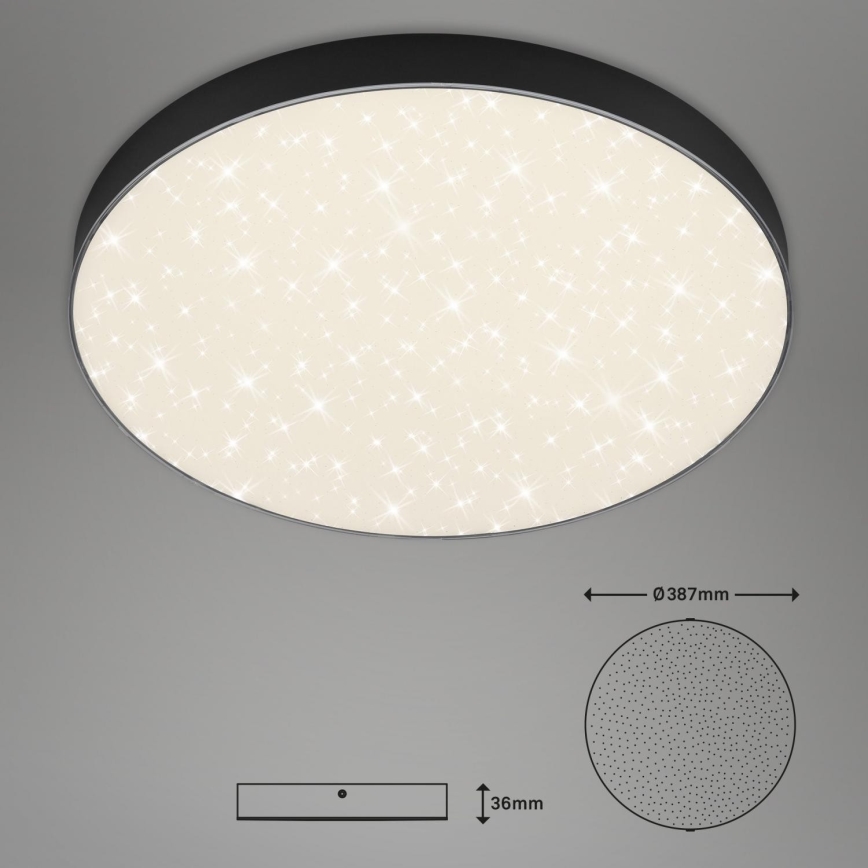Briloner 7075-415 - Iluminação de teto LED STAR SKY LED/24,5W/230V 4000K diâmetro 38 cm preto