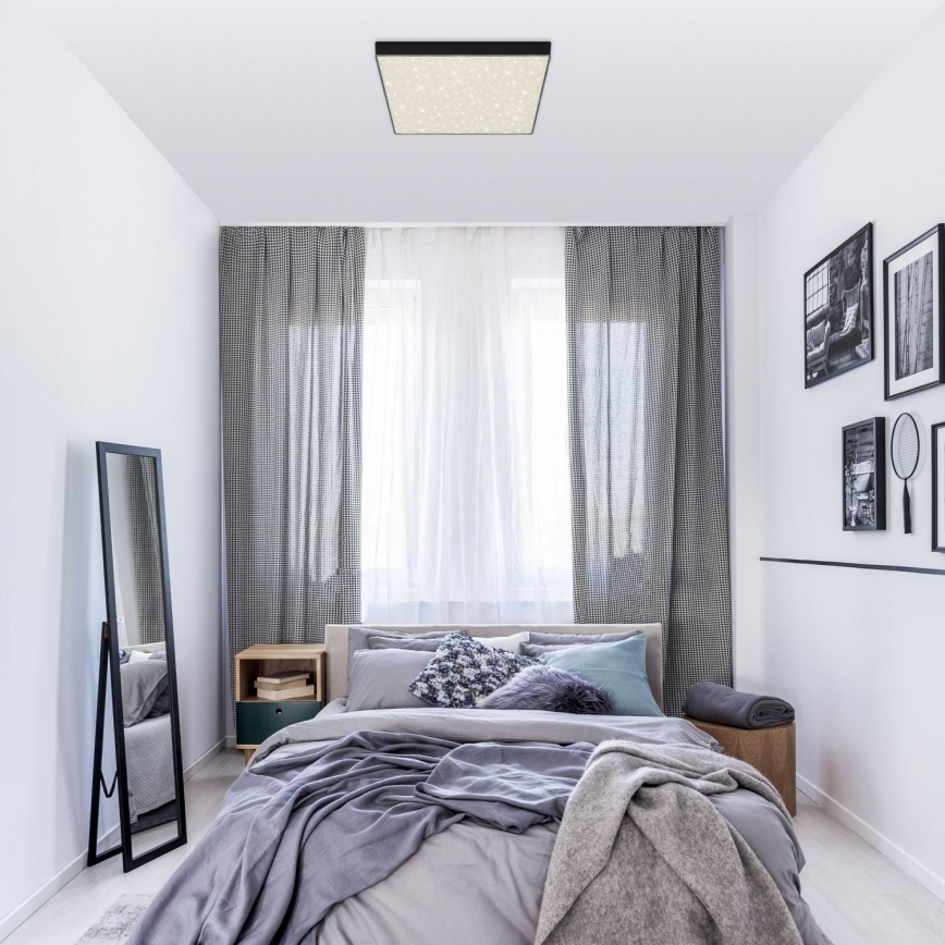 Briloner 7078-415 - Iluminação de teto LED STAR SKY LED/21W/230V 4000K 28x28 cm preto