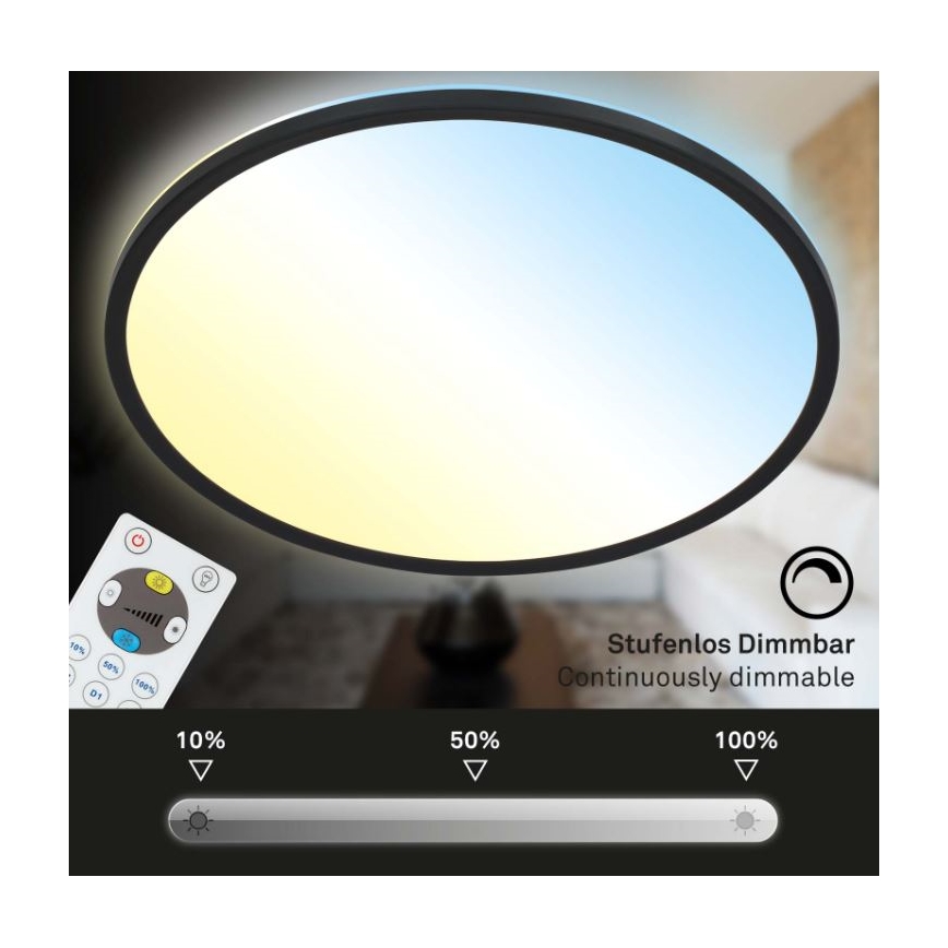 Briloner 7079-015 - Luminária de teto LED dimmerizável SLIM LED/18W/230V 2700-6500K + controlo remoto