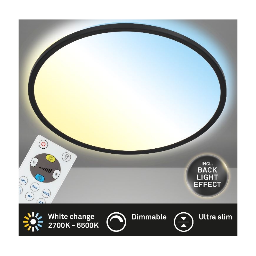 Briloner 7079-015 - Luminária de teto LED dimmerizável SLIM LED/18W/230V 2700-6500K + controlo remoto