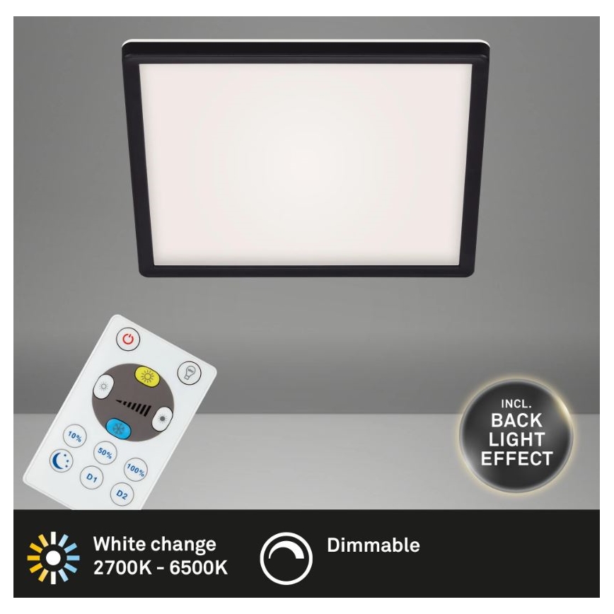 Briloner 7082-015 - Iluminação de teto LED com regulação SLIM LED/22W/230V 2700-6500K + controlo remoto