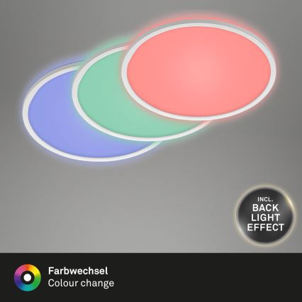 Briloner 7092-416 - Iluminação de teto RGBW com regulação SLIM LED/15W/230V + controlo remoto