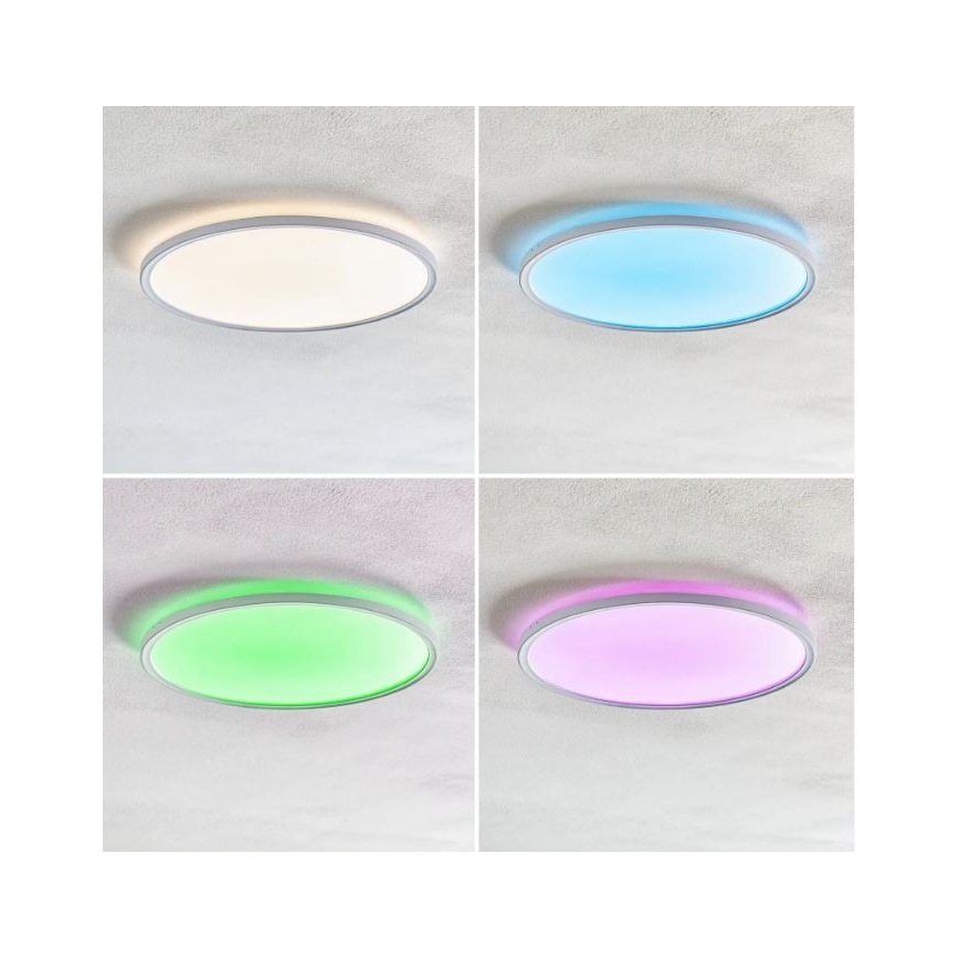 Briloner 7094-416 - Luminária de teto LED RGBW dimmerizável SLIM LED/22W/230V + controlo remoto