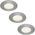 Briloner 7103432 - Conjunto 3xLED regulável, luminária de teto embutida para casa de banho LED/4,9W/230V IP44 cromo mate
