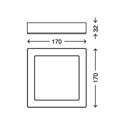 Briloner 7123-016 - Candeeiro de Tecto LED FIRE LED/12W/230V 3000K 17x17 cm branco