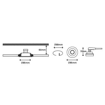Briloner 7148-032 - CONJUNTO 3xIluminação de casa de banho LED com regulação 1xGU10/5W/230V IP23