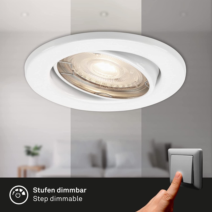 Briloner 7149-036 - CONJUNTO 3xIluminação de casa de banho LED com regulação 1xGU10/5W/230V IP23