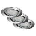 Briloner 7149-038 - CONJUNTO 3xIluminação de casa de banho LED com regulação 1xGU10/5W/230V IP23