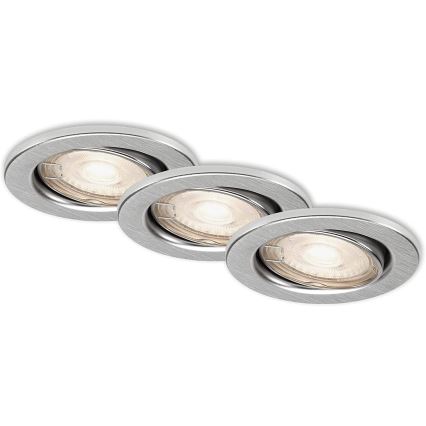 Briloner 7149-039 - CONJUNTO 3xLED Luminária de banheiro dimmerizável 1xGU10/5W/230V IP23