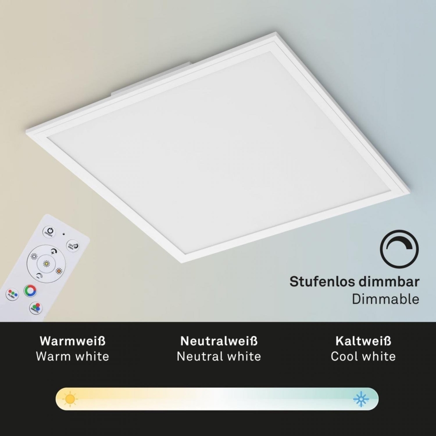 Briloner 7152-016 - Painel integrado LED RGB com regulação COLOUR LED/24W/230V 3000-6500K + comando