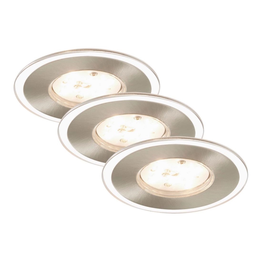Briloner 7197-032 - CONJUNTO 3x Foco de encastrar de casa de banho LED com regulação LED/4,5W/230V IP44