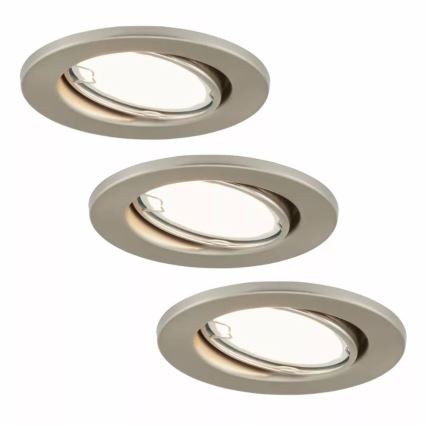 Briloner 7221-032 - CONJUNTO 3x Iluminação embutida de casa de banho LED 1xGU10/3W/230V IP23 cromado mate