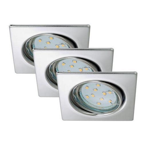 Briloner 7230-038 - CONJUNTO 3x Foco de encastrar de casa de banho LED 1xGU10/3W/230V IP23