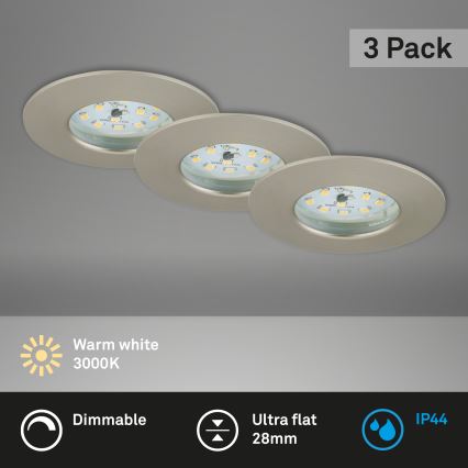 Briloner 7231-032 - CONJUNTO 3x LED Regulação casa de banho embutido ATTACH iluminação LED/5,5W/230V IP44
