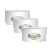 Briloner 7239-038 - CONJUNTO 3x Iluminação embutida de casa de banho LED ATTACH 1xGU10/4W/230V IP44