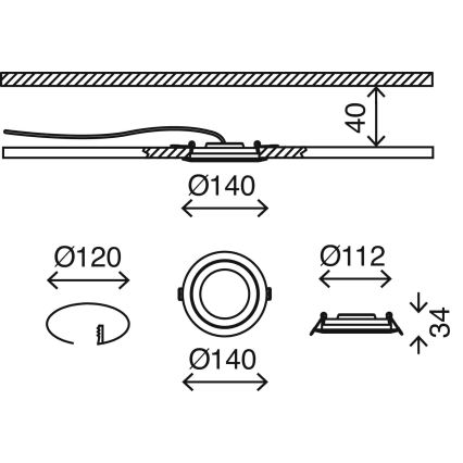 Briloner 7285-016 - Candeeiro de tecto embutido para casa de banho LED/6,4W/230V IP23
