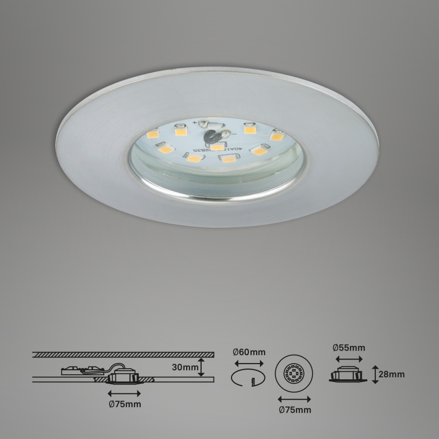 Briloner 7295-019- Iluminação embutida de casa de banho LED com regulação ATTACH LED/6,5W/230V IP44