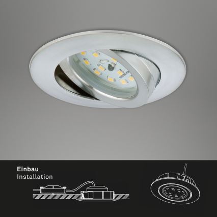 Briloner 7296-019 - Luminária de teto embutida para banheiro com LED dimmerizável LED/6,5W/230V IP23