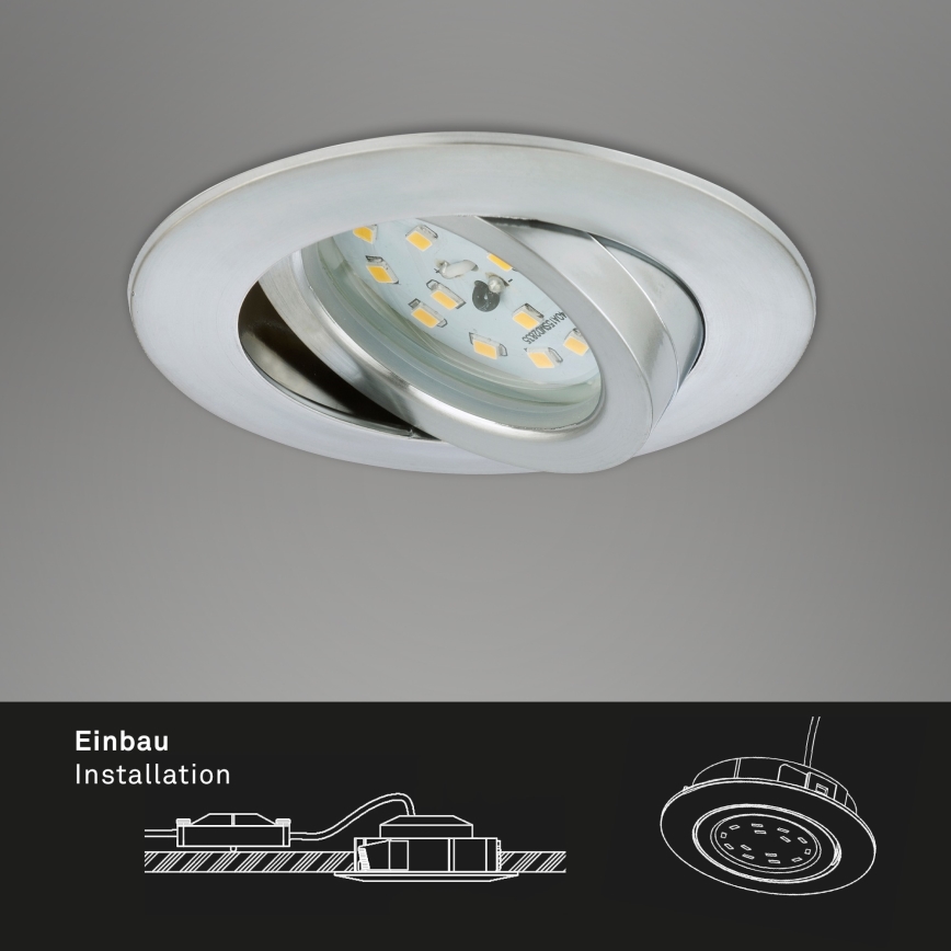 Briloner 7296-019 - Luminária de teto embutida para banheiro com LED dimmerizável LED/6,5W/230V IP23