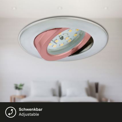 Briloner 7296-039 - Conjunto 3x candeeiros LED encastráveis para casa de banho, dimerizáveis, LED/6,5W/230V 3000K IP23 cromo mate