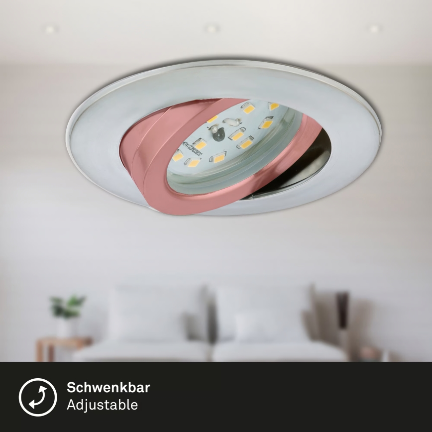 Briloner 7296-039 - Conjunto 3x candeeiros LED encastráveis para casa de banho, dimerizáveis, LED/6,5W/230V 3000K IP23 cromo mate