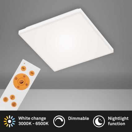 Briloner 7378-016 - Painel LED com regulação LED/12W/230V 3000/4000/6500K + controlo remoto