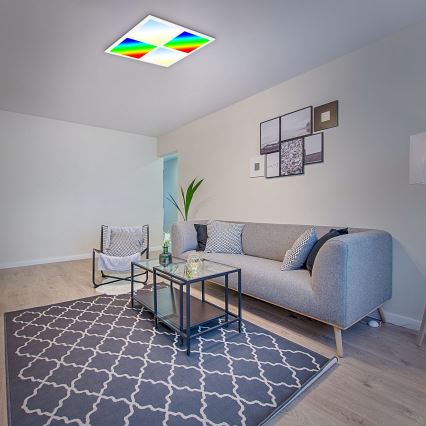 Briloner 7387-016 - Luminária de teto LED RGBW regulável LED/24W/230V 3000-6500K + comando à distância