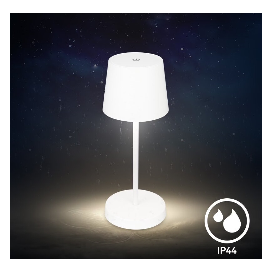 Briloner 7423016 - Lâmpada de mesa exterior recarregável LED regulável LED/2,6W/5V 2000mAh IP44 branca