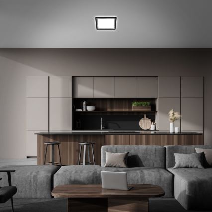 Briloner 7457-414 - Candeeiro de tecto LED SLIM/18W/230V 4000K 29x29 cm preto