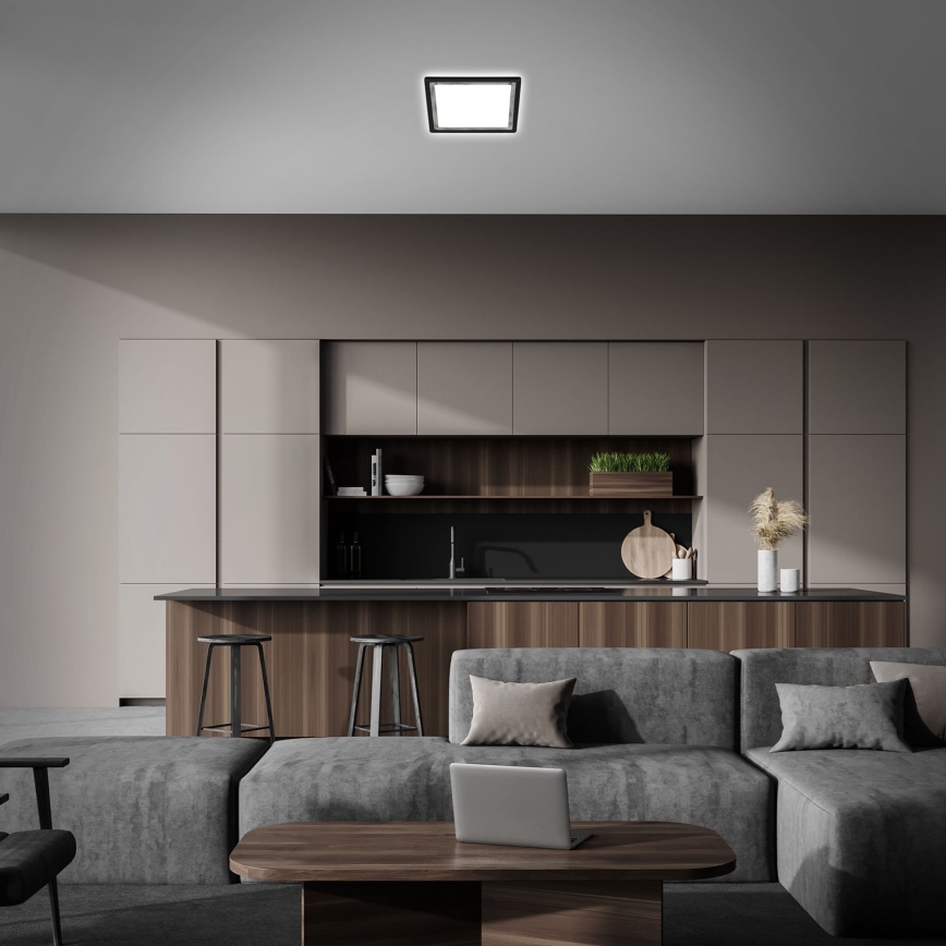 Briloner 7457-414 - Candeeiro de tecto LED SLIM/18W/230V 4000K 29x29 cm preto