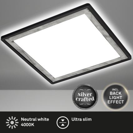 Briloner 7457-414 - Candeeiro de tecto LED SLIM/18W/230V 4000K 29x29 cm preto
