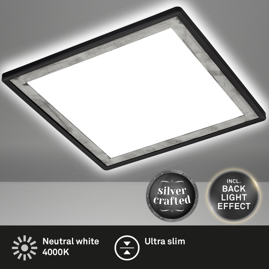 Briloner 7457-414 - Candeeiro de tecto LED SLIM/18W/230V 4000K 29x29 cm preto