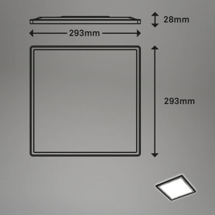 Briloner 7457-414 - Candeeiro de tecto LED SLIM/18W/230V 4000K 29x29 cm preto