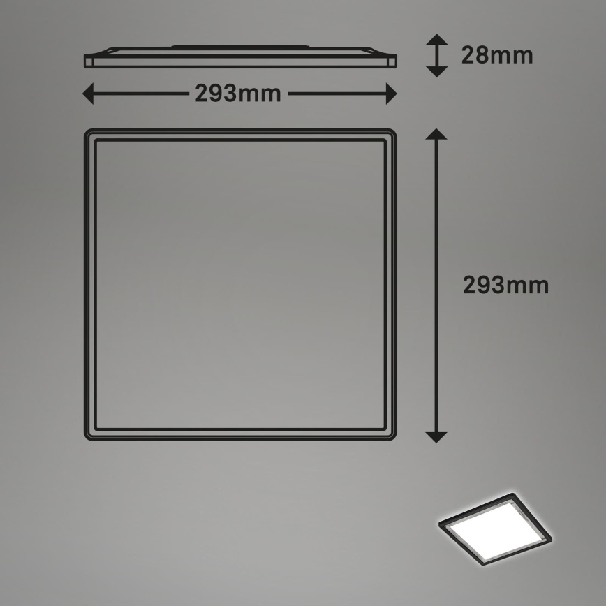 Briloner 7457-414 - Candeeiro de tecto LED SLIM/18W/230V 4000K 29x29 cm preto