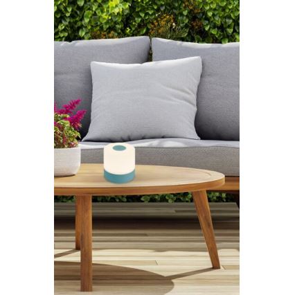 Briloner 7461010 - Lâmpada de mesa exterior recarregável LED regulável LED/2W/5V IP44 1200 mAh azul